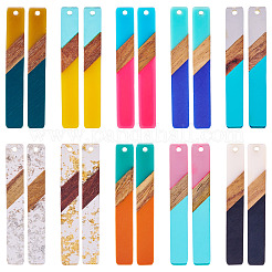 20Pcs 10 Styles Resin & Walnut Wood Big Pendants&nbsp;BT-TAC0013-01