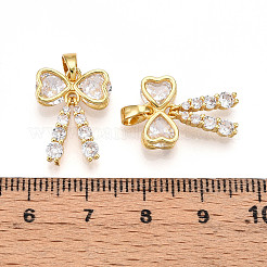 Brass Micro Pave Cubic Zirconia Pendants&nbsp;KK-N257-26A-G