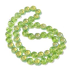 Half Electroplate Baking Paint Glass Beads Strands&nbsp;EGLA-K061-11A-AB03