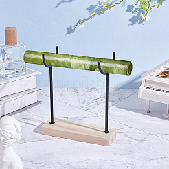 Alloy Crystal Wand Display Stands with Wooden Base&nbsp;BDIS-WH0014-07C-EB
