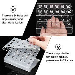 24-Hole Transparent Acrylic Pen & Pencil Display Stands&nbsp;ODIS-WH0027-035B