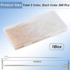 600Pcs 2 Colors Brass Eye Pin&nbsp;KK-SP0001-68D