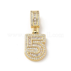 Brass Clear Cubic Zirconia European Dangle Charms&nbsp;LS-KK-R003-01G-05