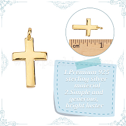 4Pcs 925 Sterling Silver Cross Charms&nbsp;FIND-GO0002-62B