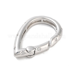 Brass Micro Pave Clear Cubic Zirconia Spring Gate Rings&nbsp;KK-M293-52P