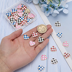 48Pcs 4 Colors Alloy Enamel Pendants&nbsp;ENAM-ME0001-15
