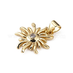 Brass Micro Pave Clear Cubic Zirconia Pendants&nbsp;LS-KK-WH0035-75