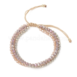 Electroplate Imitation Jade Glass Beads Multi-strand Bracelets&nbsp;BJEW-JB13309