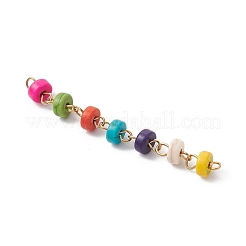 Disc Dyed Synthetic Turquoise Heishi Connector Charms&nbsp;PALLOY-JF04246-01