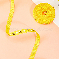 Polyester Bees Printed Grosgrain Ribbons&nbsp;SRIB-WH20020-018F