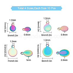 40Pcs 4 Size PVD Vacuum Plating 304 Stainless Steel Charms&nbsp;STAS-SC0002-32MC