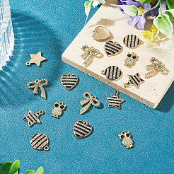 20Pcs 5 Styles Alloy Enamel Rhinestone Pendants&nbsp;ALRI-TA0001-46