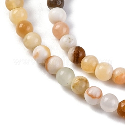 Natural Yellow Jade Beads Strands&nbsp;G-F591-17-4MM