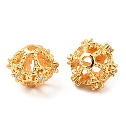 Brass Micro Pave Clear Cubic Zirconia Beads&nbsp;KK-I705-16G