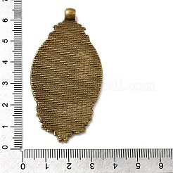 Vintage Tibetan Style Alloy Carved Rose Large Pendant Cabochon Settings&nbsp;TIBEP-M018-99AB-NF