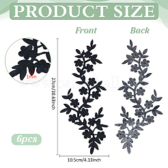 6PCS Flower Rayon Embroidery Sew on Ornament Accessories&nbsp;PATC-FG0002-56A
