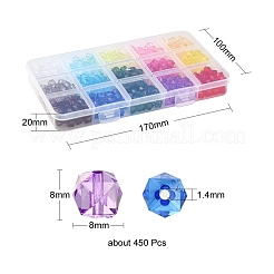 450Pcs 15 Colors Transparent Acrylic Beads&nbsp;TACR-YW0001-56