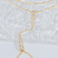 Brass Micro Pave Clear Cubic Zirconia Link Ring Bracelets&nbsp;XX9508