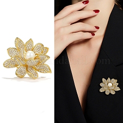 Flower Alloy Crystal Rhinestone Brooch&nbsp;PW-WG24C40-01