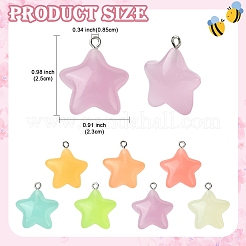 7 Colors Luminous Transparent Resin Pendants&nbsp;RESI-YW0005-24B