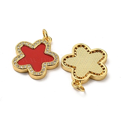 Brass Micro Pave Cubic Zirconia with Synthetic Turquoise Pendants&nbsp;KK-K356-24D-G