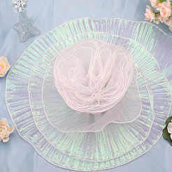 Polyester Gradient Pleated Lotus Leaf Lace Fabric&nbsp;DIY-WH0502-24A