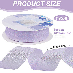 20 Yards Iridescent Polyester Ruffled Ribbon for Sewing Decoration&nbsp;OCOR-WH20007-13C