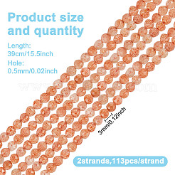 2 Strands Natural Sunstone Beads Strands&nbsp;G-GO0001-63