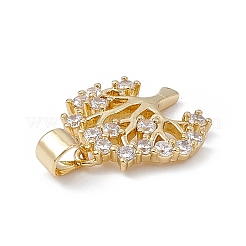 Rack Plating Brass Micro Pave Cubic Zirconia Pendants&nbsp;KK-G451-09G