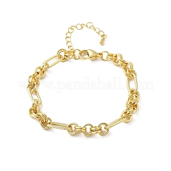 Brass Figaro Chains Bracelets for Women Men&nbsp;BJEW-K273-14G