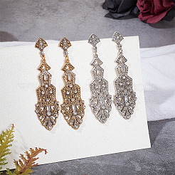 2 Pairs 2 Colors Crystal Rhinestone Teardrop Dangle Stud Earrings&nbsp;EJEW-AN0001-77