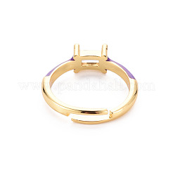 Brass Enamel Cuff Rings&nbsp;RJEW-T016-23C-NF