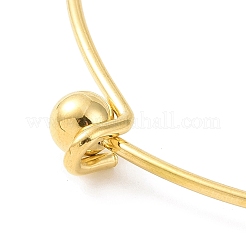 Screw End Ball 304 Stainless Steel Wire Bangle&nbsp;BJEW-F435-01G