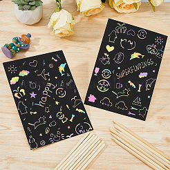 200Pcs 2 Styles Bamboo Pen for Rainbow Scratch Paper Art&nbsp;AJEW-FH0004-44
