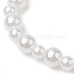 Kids ABS Plastic Imitation Pearl Round Beads Stretch Bracelets&nbsp;BJEW-JB11558-03