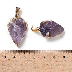 Raw Rough Natural Amethyst Pendants&nbsp;G-T073-23G-01