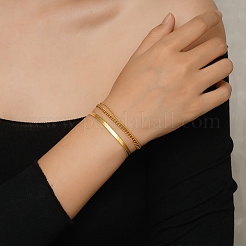 Stylish Stainless Steel Triple-layer Bracelets&nbsp;HN0595-2
