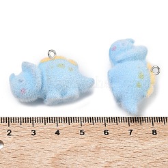Flocking Opaque Resin Pendants&nbsp;RESI-F064-A16