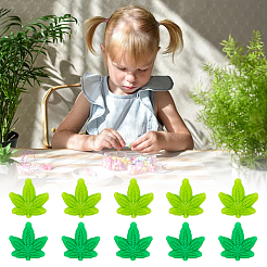24Pcs 2 Colors Maple Leaf Silicone Focal Beads&nbsp;SIL-GO0001-06