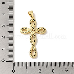 Rack Plating Brass Micro Pave Clear Cubic Zirconia Pendants&nbsp;KK-P267-13G