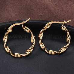 201 Stainless Steel Hoop Earrings&nbsp;EJEW-A054-05C-G