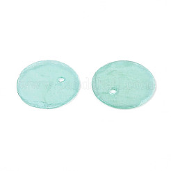 Spray Painted Natural Capiz Shell Disc Charms&nbsp;BSHE-T014-02D