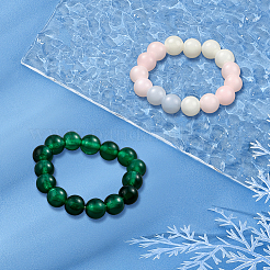 3Pcs 3 Colors Natural Jade Stretch Finger Rings for Women&nbsp;RJEW-GO0001-02