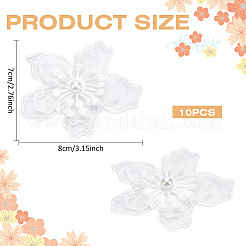10Pcs 3D Flower Polyester Embroidery Sew on Appliques&nbsp;PATC-MA0001-22