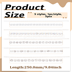 5Pcs 5 Styles Alloy Rhinestone Cup Chains Chains&nbsp;MRMJ-LP0004-12