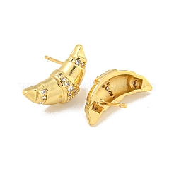 Rack Plating Brass Micro Pave Cubic Zirconia Stud Earring&nbsp;EJEW-C102-15G-01