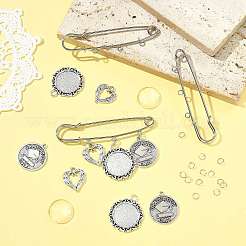 DIY Flat Round Alloy Commemorative Photo Pendants Making Kits&nbsp;DIY-FS0009-23