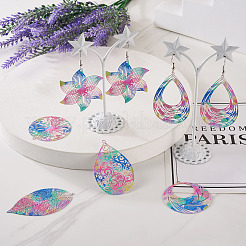 32Pcs 8 Style Spray Painted 430 Stainless Steel Filigree Big Pendants&nbsp;STAS-BY0001-14