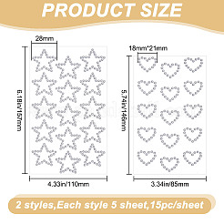 10 Sheets 2 Style Rhinestones Face Sticker&nbsp;FIND-GO0001-59