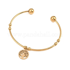 10Pcs Ion Plating(IP) 304 Stainless Steel Cuff Bangles&nbsp;BJEW-M284-20G-01